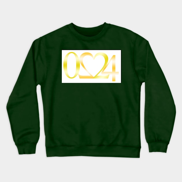 happy new year 2024 golden heart Crewneck Sweatshirt by Ratthi89